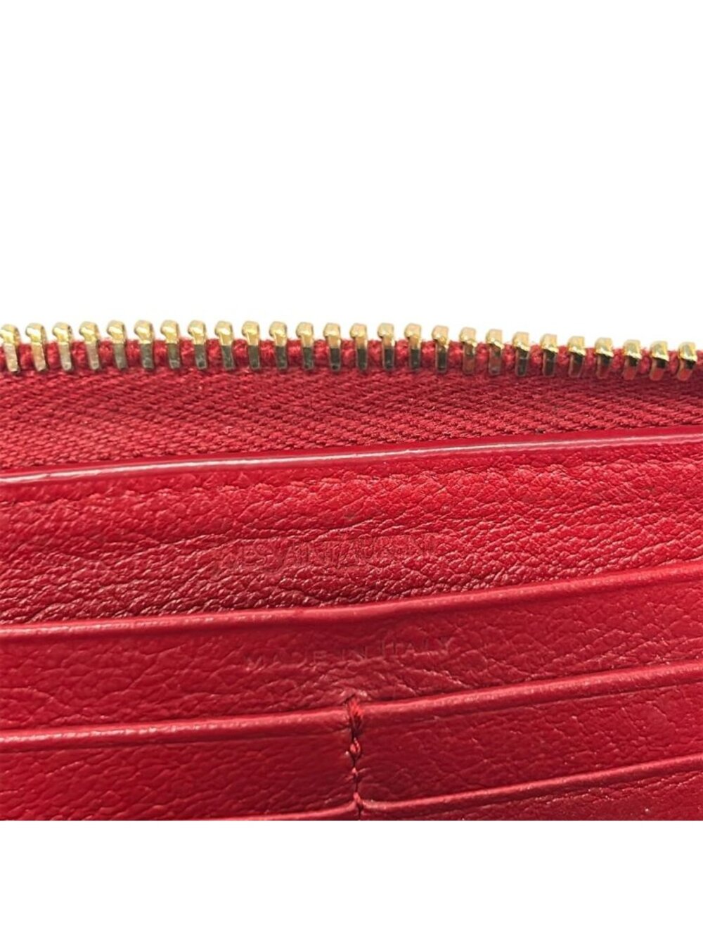 Saint Laurent Wallet Red Zip Around Leather - Picture 5 of 7